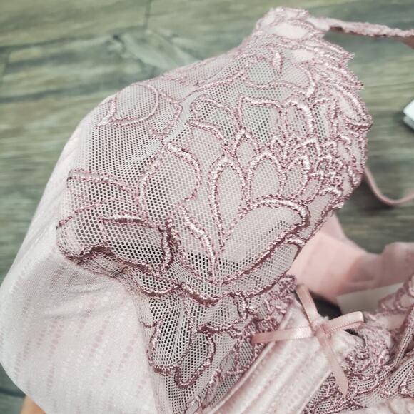 Prima Donna Monterrey Bra 42D Pink Lace NWT Luxury Delicate Boudoir Style - Picture 10 of 11